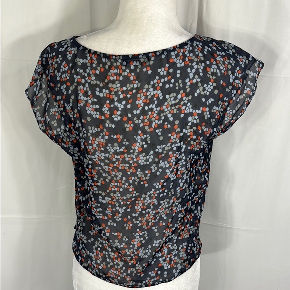 Emporio Armani Geometric Silk Blouse Black/Red Sz 42 / US 6 - Picture 9 of 12